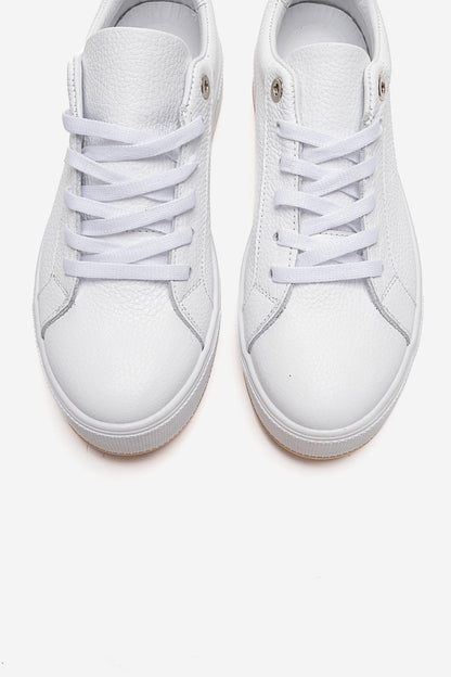 PALLEN - White Genuine Leather Casual Sneaker (Women)