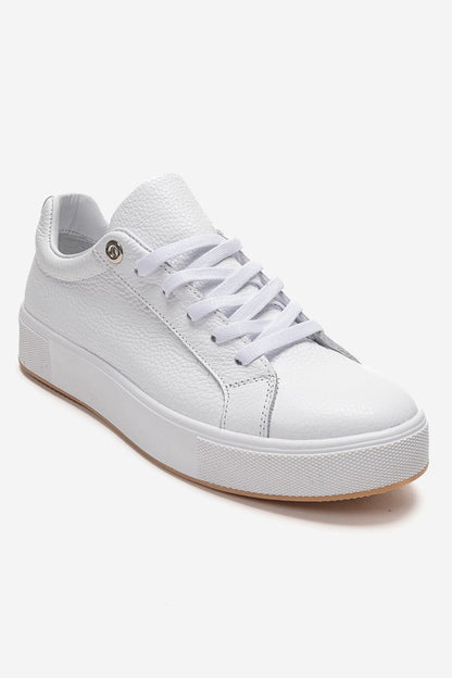 PALLEN - White Genuine Leather Casual Sneaker (Women)
