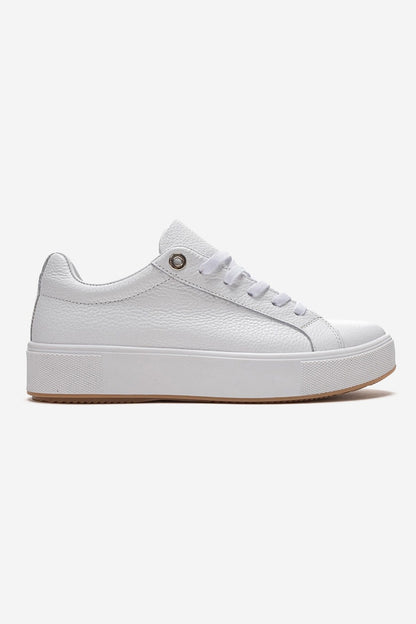 PALLEN - White Genuine Leather Casual Sneaker (Women)