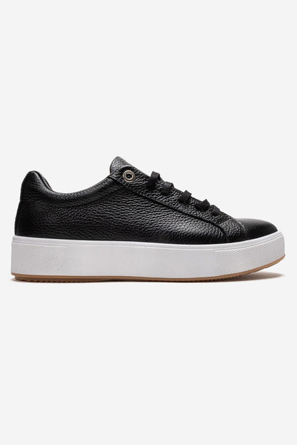 PALLEN - Black Genuine Leather Casual Sneaker (Women)