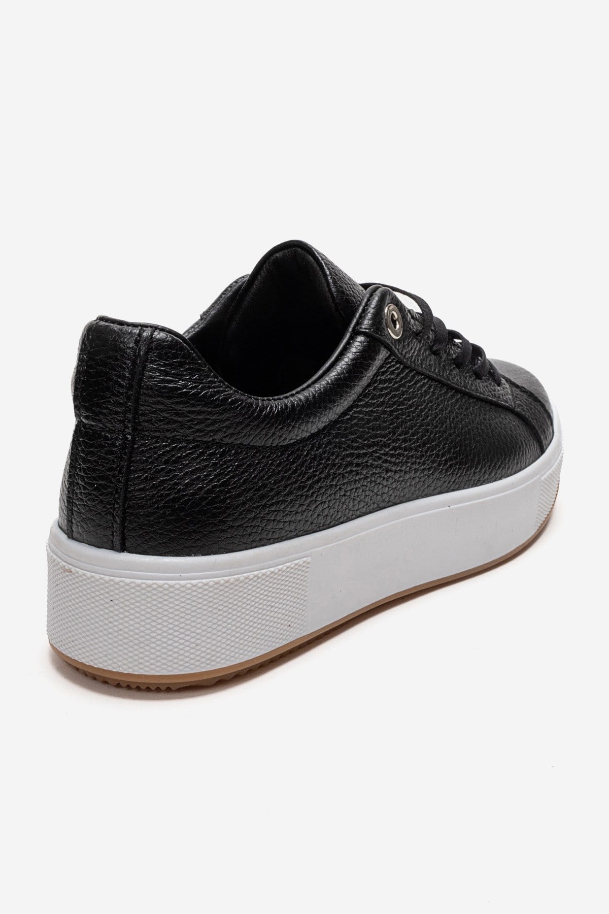 PALLEN - Black Genuine Leather Casual Sneaker (Women)