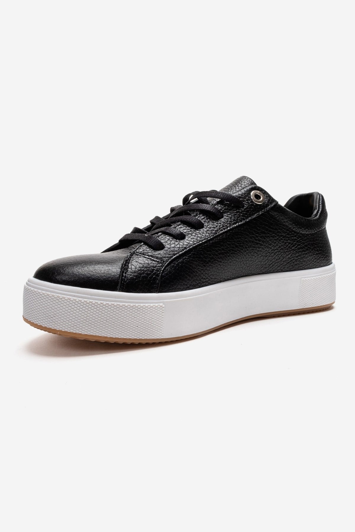 PALLEN - Black Genuine Leather Casual Sneaker (Women)