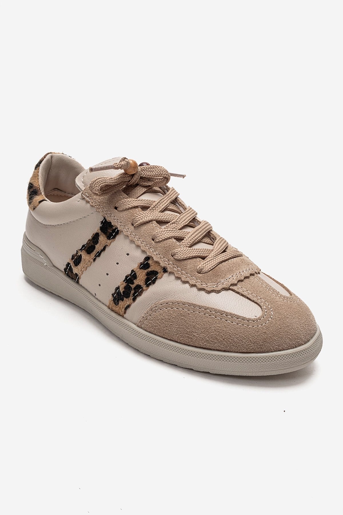 ARDIX - Zapatilla de Piel Genuina con Estampado Beige (Mujer)