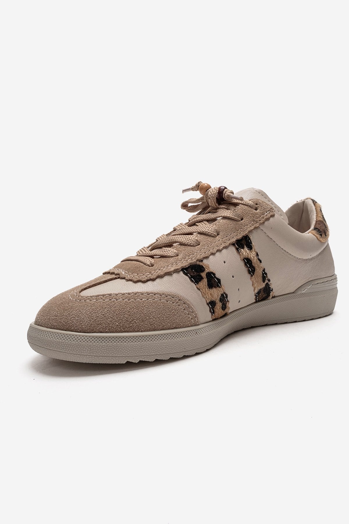 ARDIX - Zapatilla de Piel Genuina con Estampado Beige (Mujer)