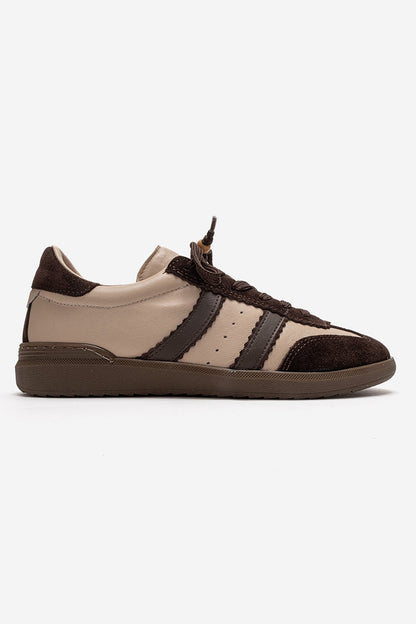 ARDIX - Beige Brown Genuine Leather Sneaker (Women)