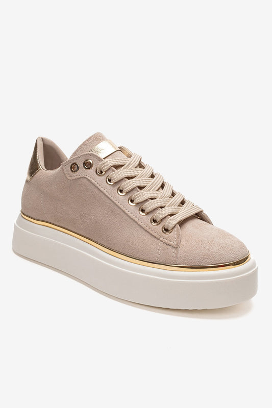 BORENA - Zapatillas de Plataforma Beige (Mujer)
