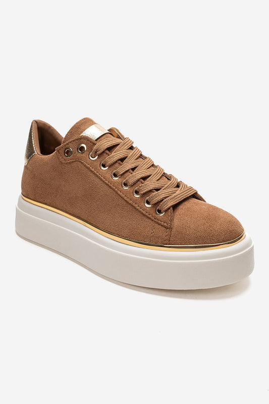 BORENA - Zapatillas con Plataforma Color Coñac (Mujer)