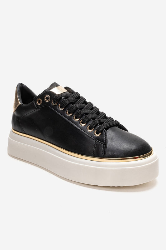 BORENA - Zapatillas Negras con Plataforma (Mujer)