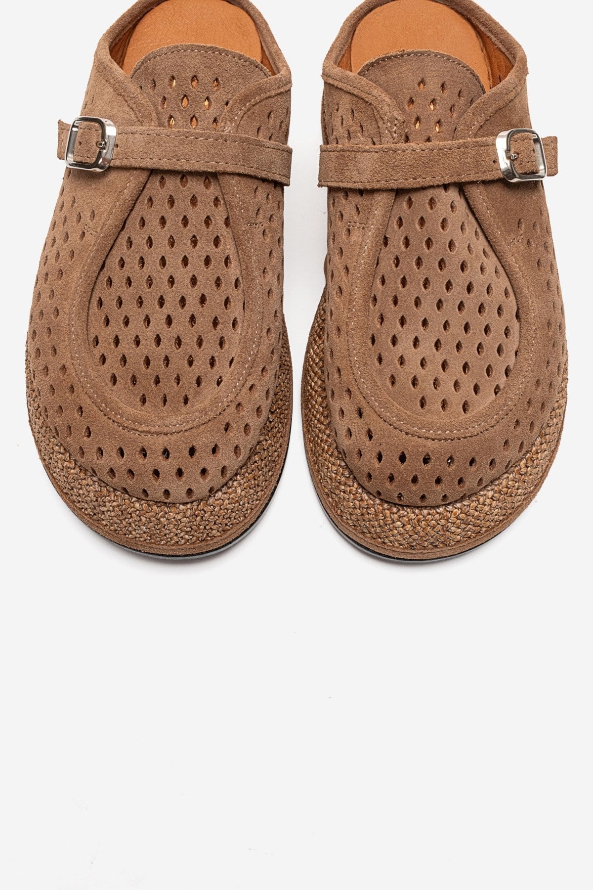 VONE - Taupe Genuine Leather Closed-Toe Mule (Women)