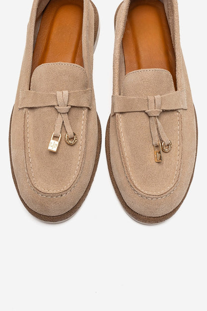 ILVENA - Beige Genuine Leather Loafer (Women)