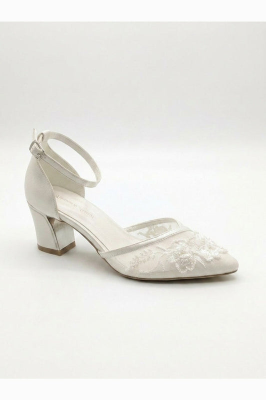 Viona Embroidered Lace Bridal Pumps