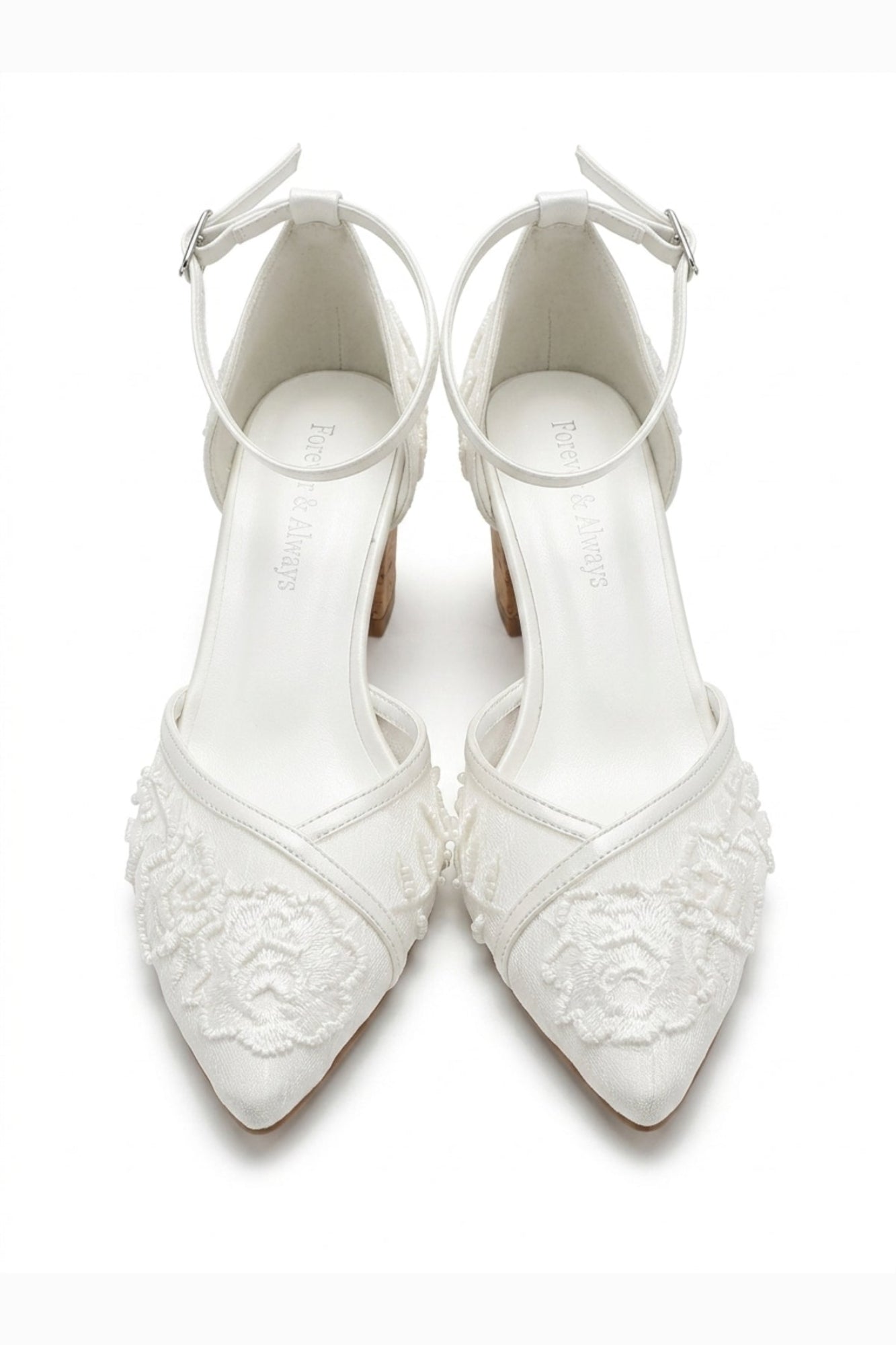 Viona Embroidered Lace Bridal Pumps
