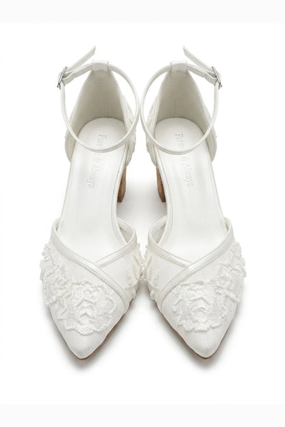 Viona Embroidered Lace Bridal Pumps