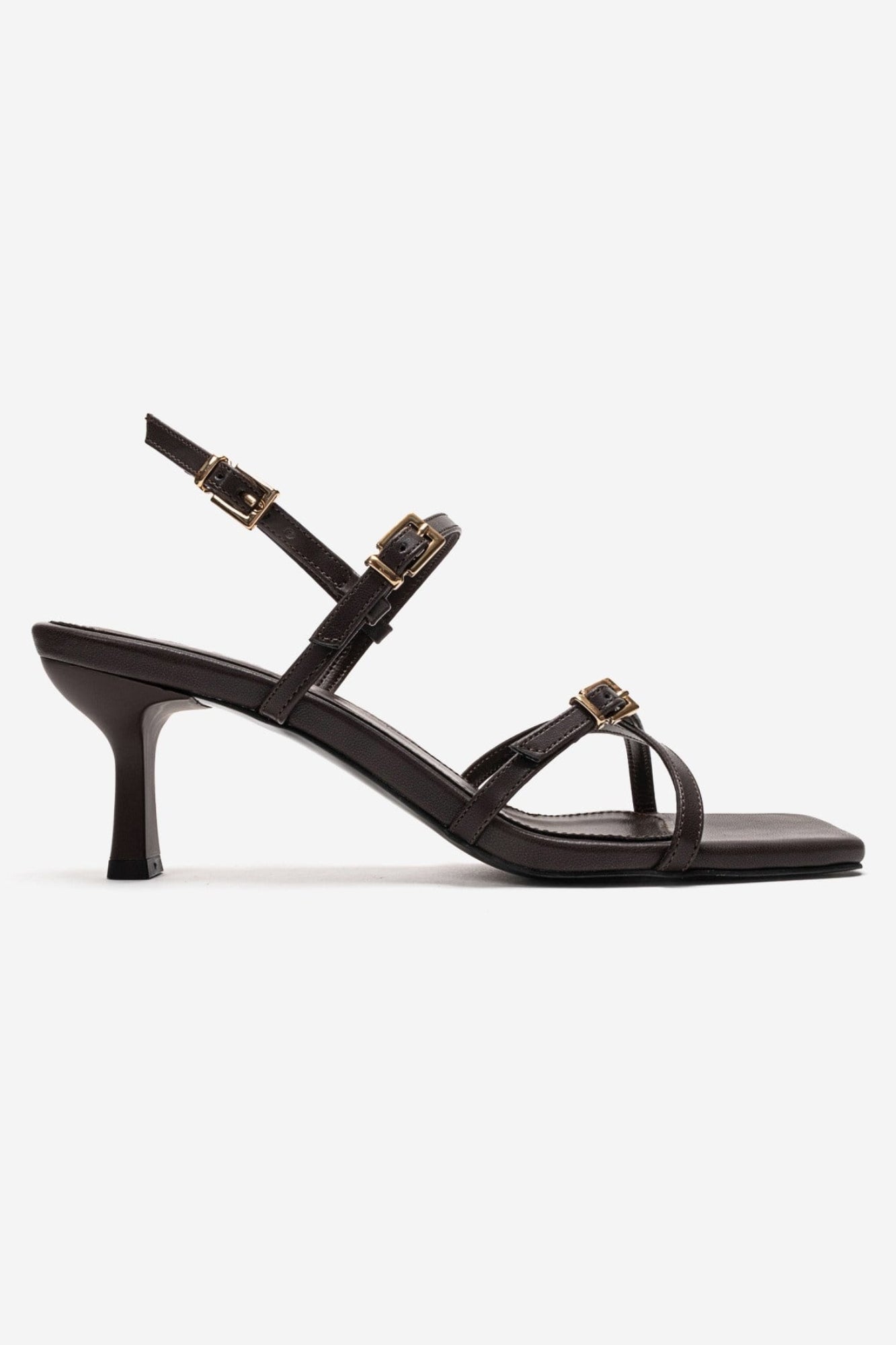 NEBEL - Brown Ankle Strap Heeled Sandal (Women)