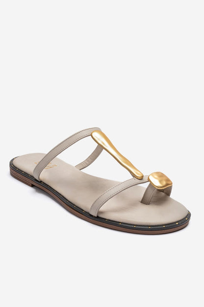 TESSA - Off-White Genuine Leather Thong Sandal (Women)