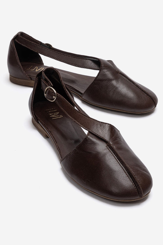 FABLE - Brown Genuine Leather Ballet Flat (Women)