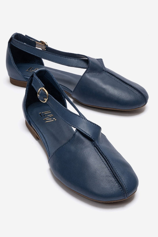 FABLE - Navy Genuine Leather Ballet Flat (Women)