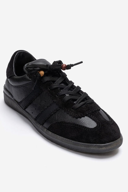 ARDIX - Black Genuine Leather Lace-Up Sneaker (Women)