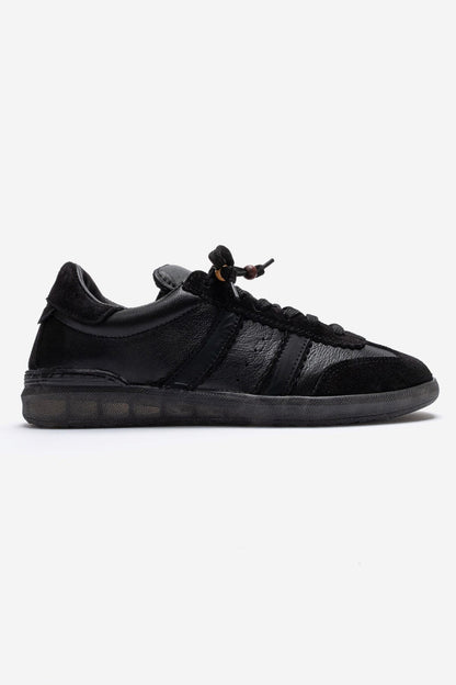 ARDIX - Black Genuine Leather Lace-Up Sneaker (Women)