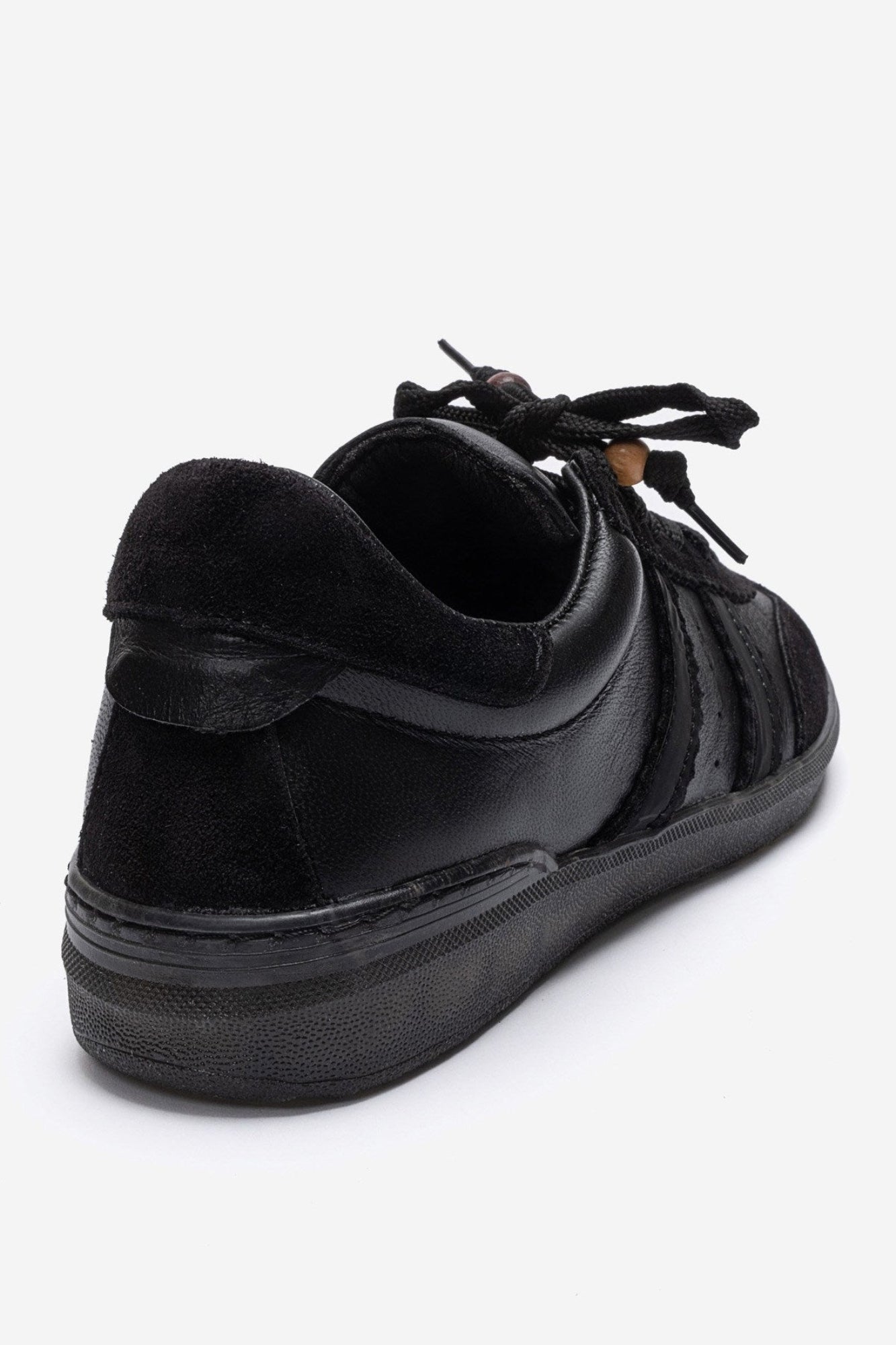ARDIX - Black Genuine Leather Lace-Up Sneaker (Women)
