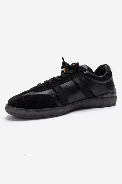 ARDIX - Black Genuine Leather Lace-Up Sneaker (Women)