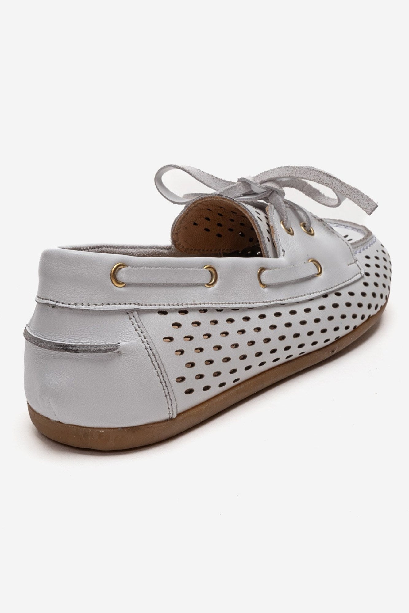 STEVO - White Genuine Leather Lace-Up Loafer (Women)