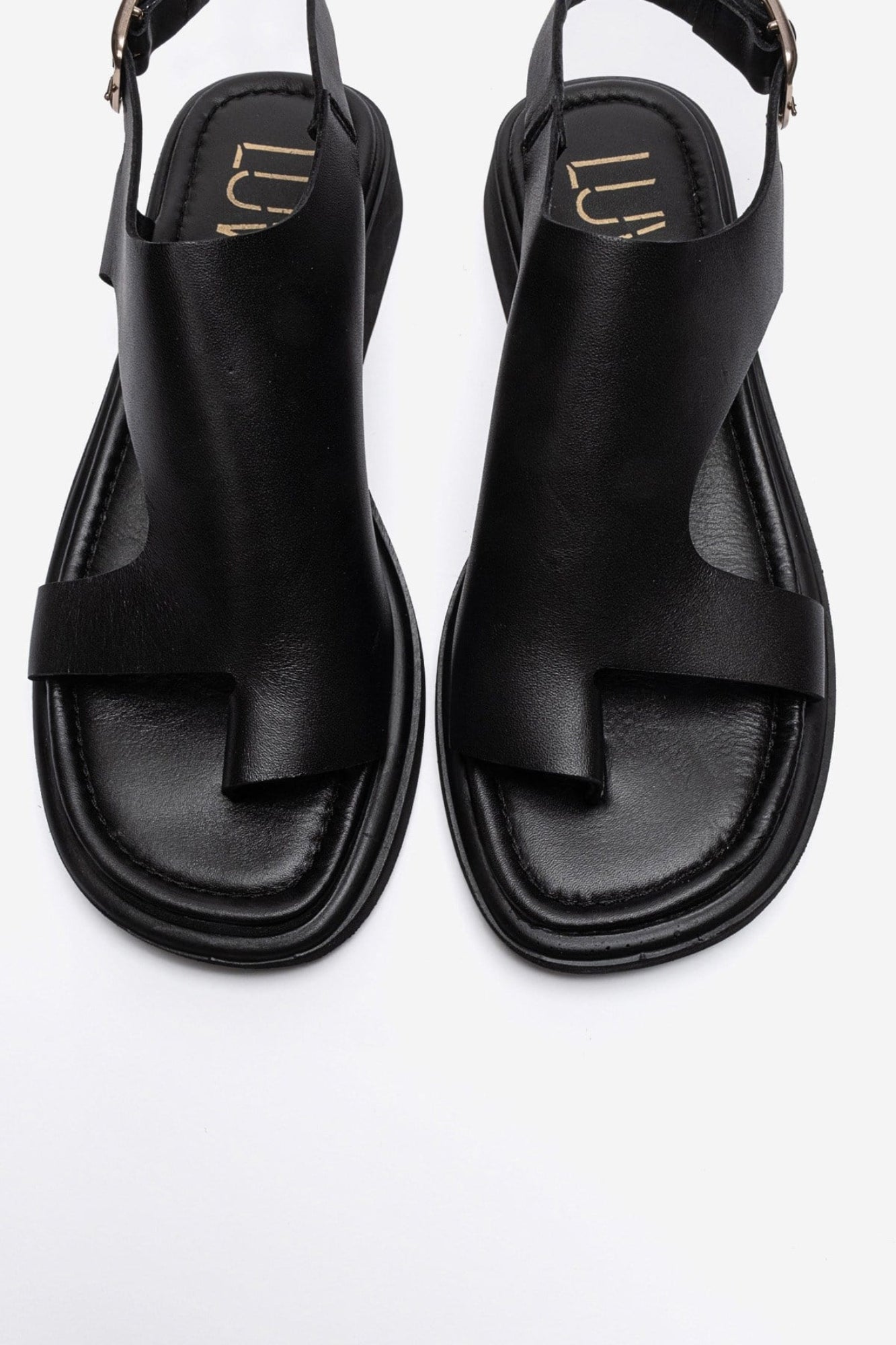 Burley - Black Genuine Leather Slingback Toe-Post Sandal (Women)