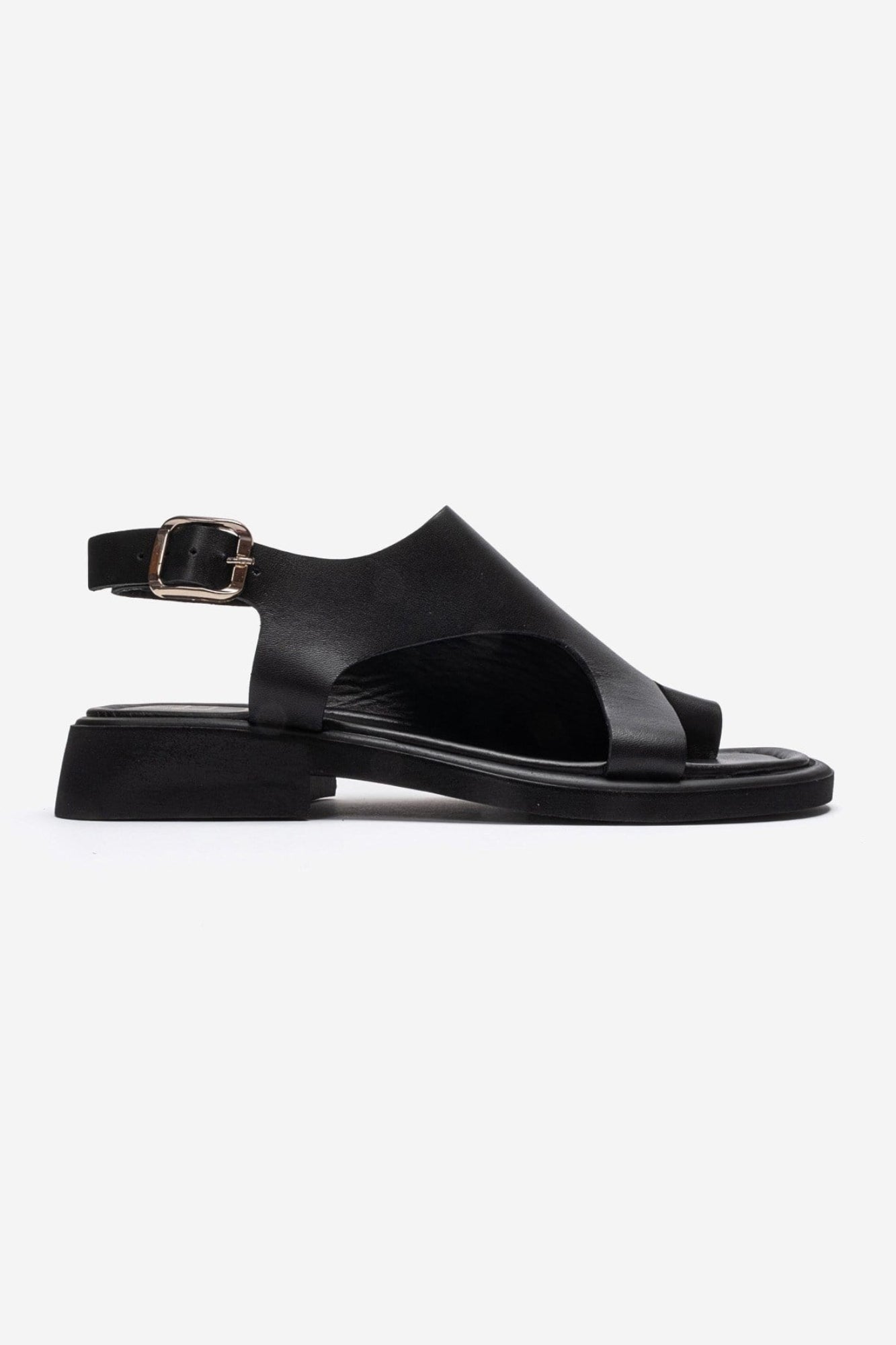 Burley - Black Genuine Leather Slingback Toe-Post Sandal (Women)