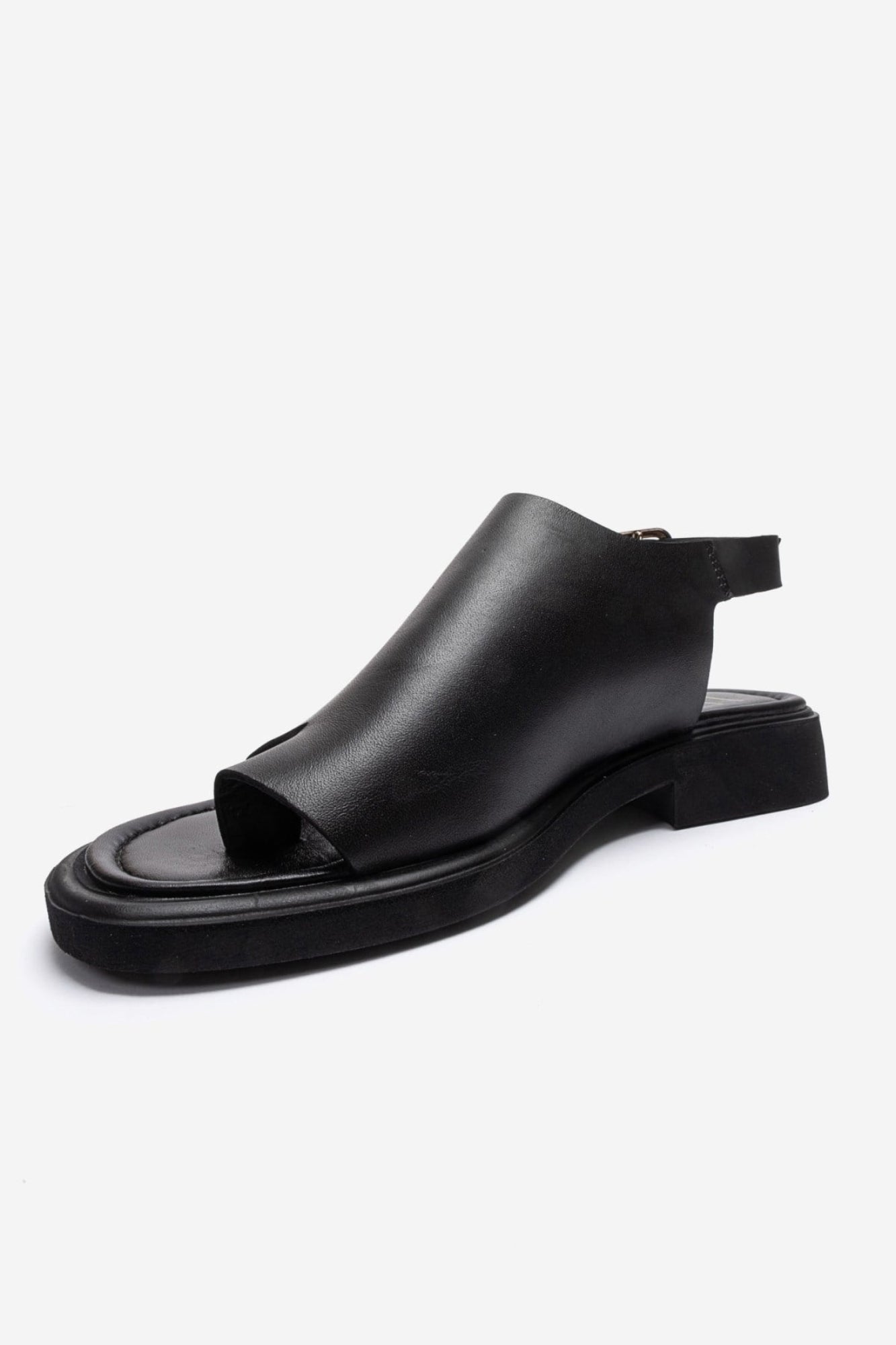 Burley - Black Genuine Leather Slingback Toe-Post Sandal (Women)