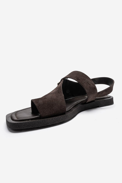 Curry - Brown Genuine Leather Toe-Post Sandal (Women)