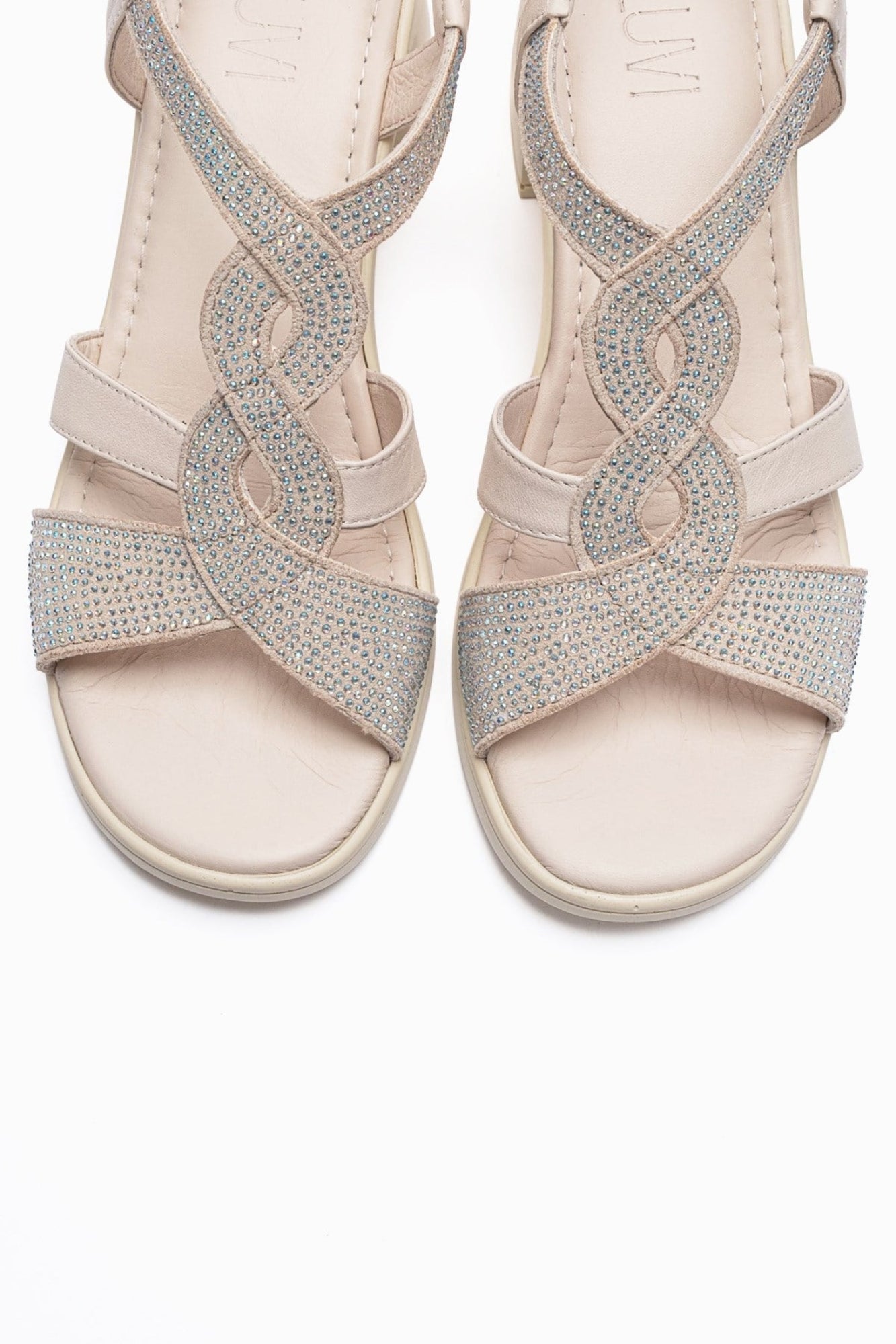 Dolen - Off-White Genuine Leather Block Heel Sandal (Women)