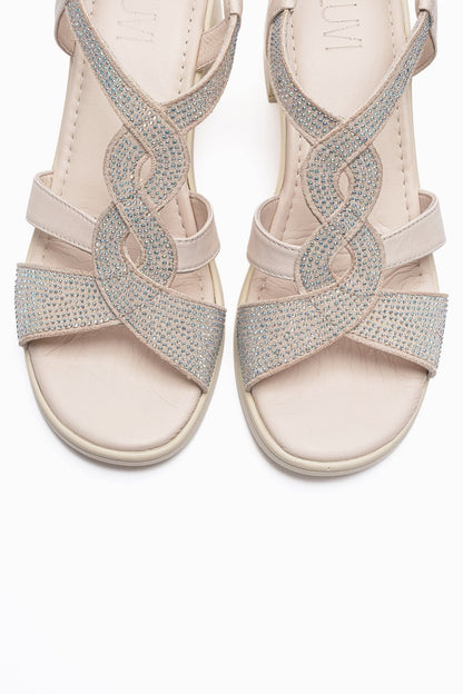 Dolen - Off-White Genuine Leather Block Heel Sandal (Women)