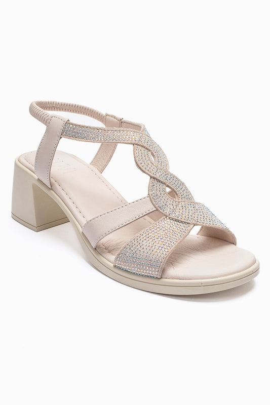 Dolen - Off-White Genuine Leather Block Heel Sandal (Women)