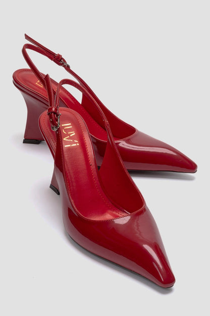Felon - Zapato de cuña Slingback rojo (Mujer)