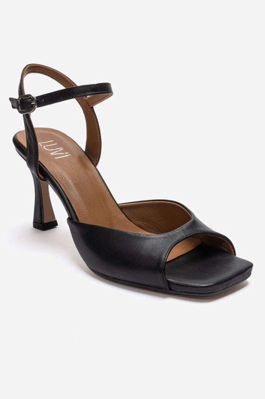 ELVIA - Black Genuine Leather Stiletto Pump (Women)