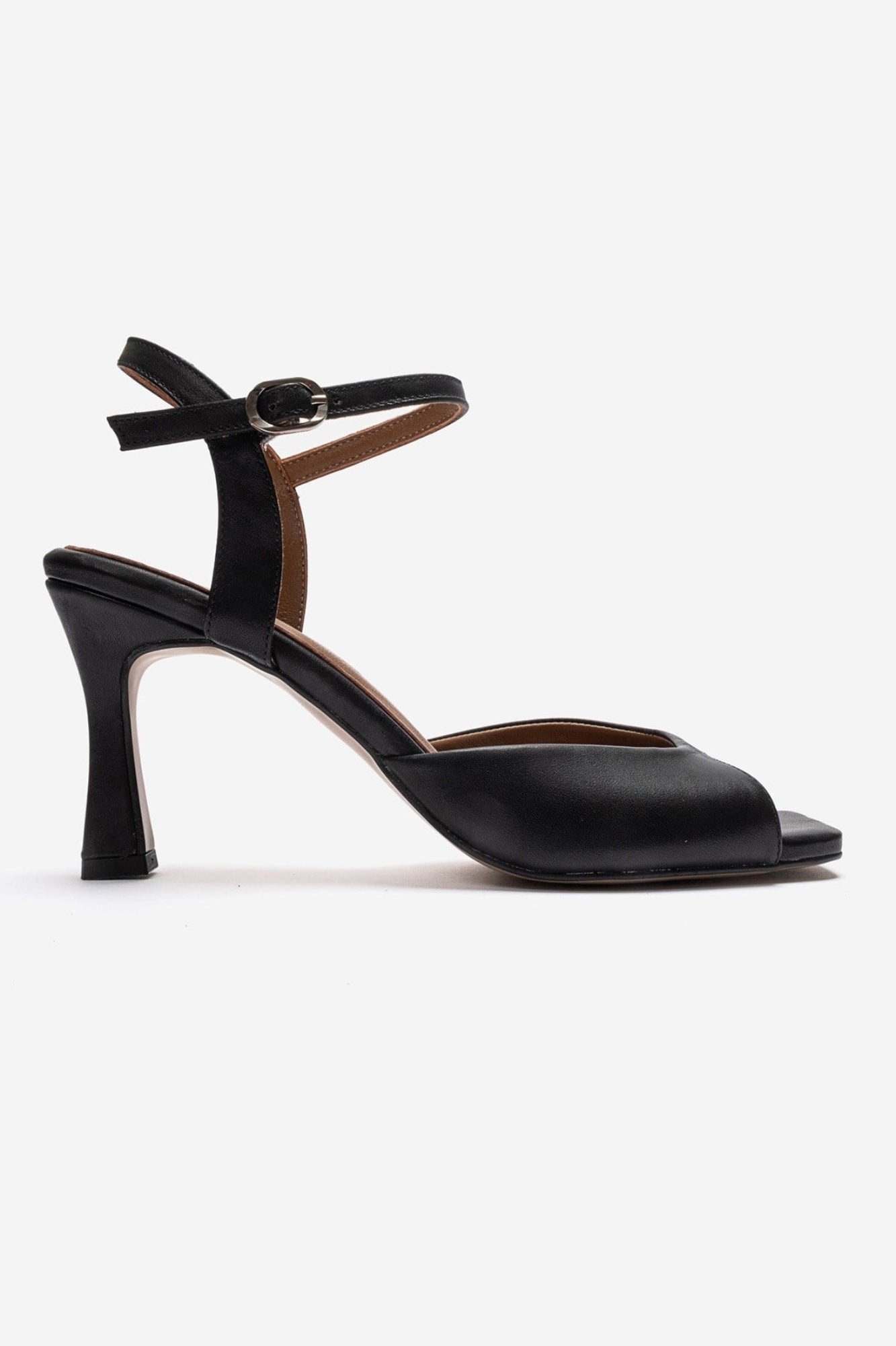 ELVIA - Zapatos de tacón stiletto de cuero genuino negros (Mujer)