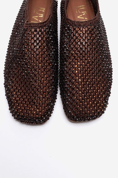 URELA - Brown Genuine Leather Ballet Flat (Women)