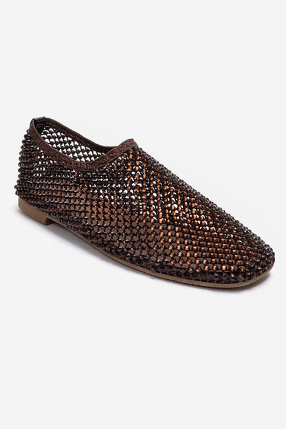 URELA - Brown Genuine Leather Ballet Flat (Women)