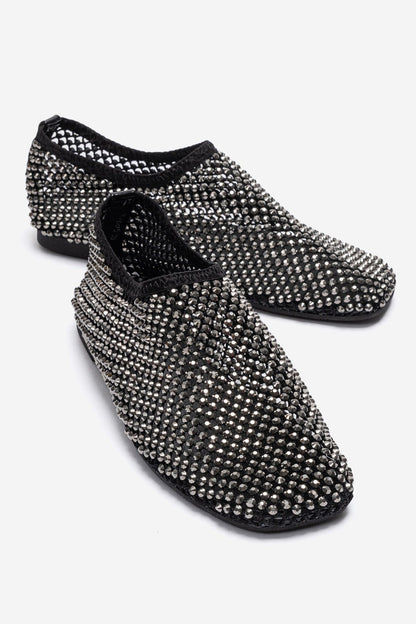 URELA - Black Genuine Leather Ballet Flat (Women)