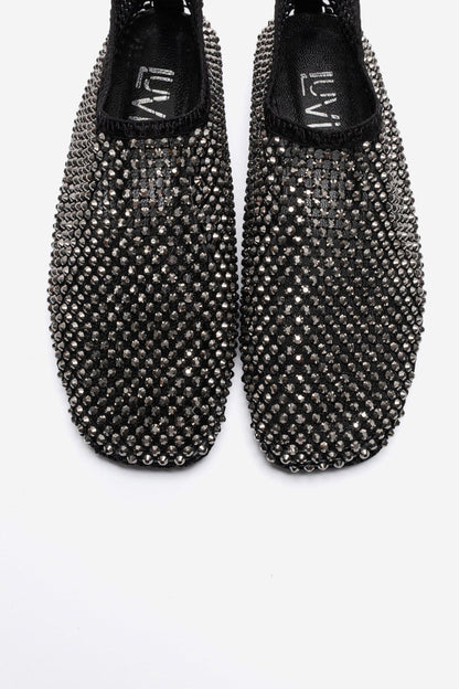 URELA - Black Genuine Leather Ballet Flat (Women)