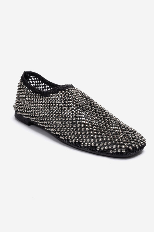 URELA - Black Genuine Leather Ballet Flat (Women)