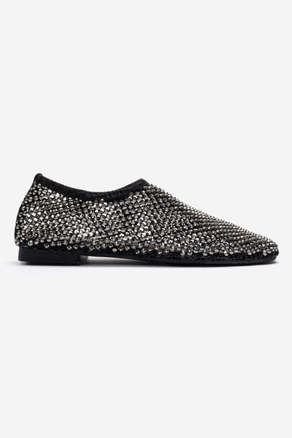 URELA - Black Genuine Leather Ballet Flat (Women)