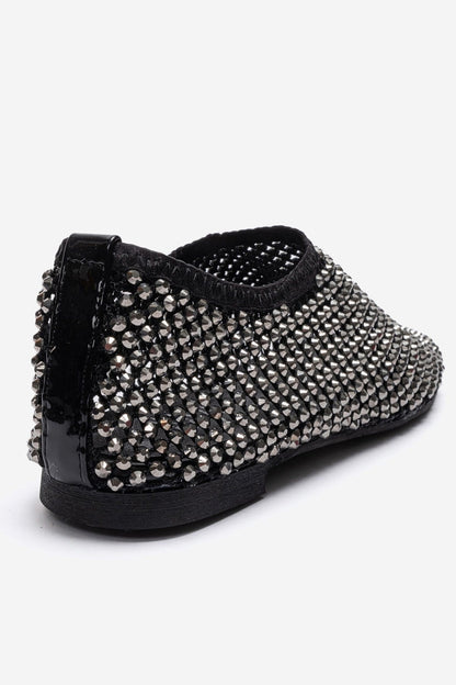 URELA - Black Genuine Leather Ballet Flat (Women)