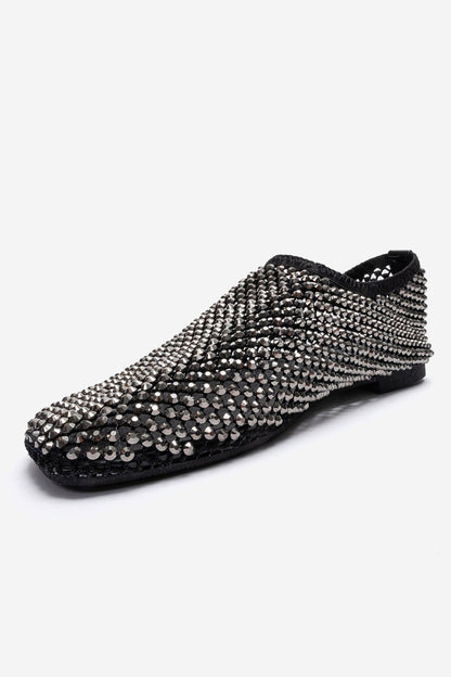 URELA - Black Genuine Leather Ballet Flat (Women)