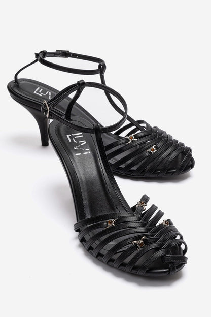 OVIER - Black Genuine Leather Stiletto Pump (Women)