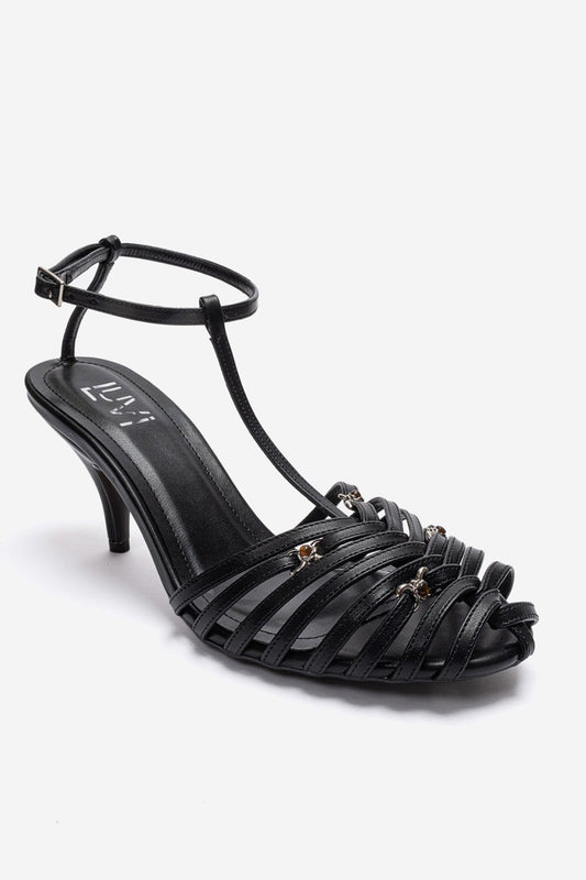 OVIER - Black Genuine Leather Stiletto Pump (Women)