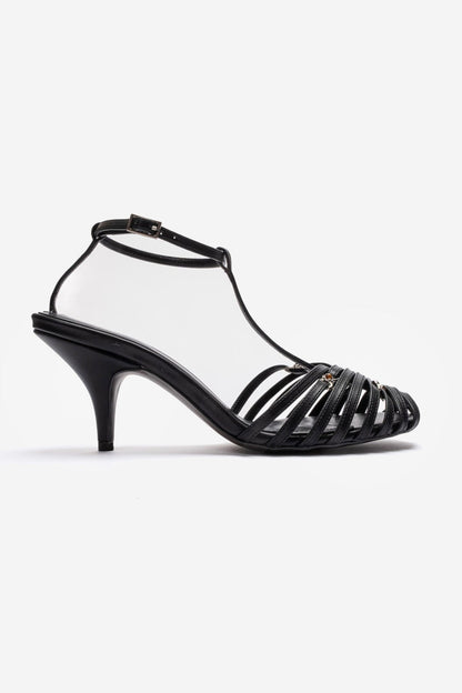 OVIER - Black Genuine Leather Stiletto Pump (Women)