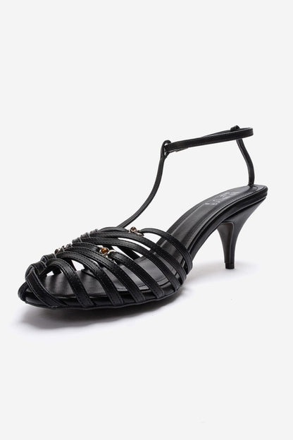 OVIER - Black Genuine Leather Stiletto Pump (Women)