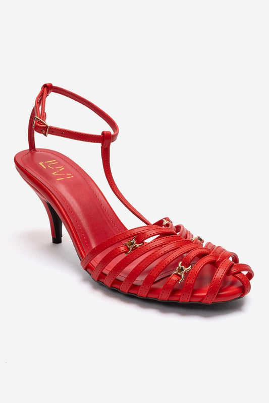 OVIER - Red Genuine Leather Stiletto Pump (Women)