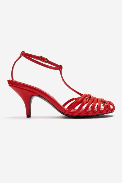 OVIER - Red Genuine Leather Stiletto Pump (Women)